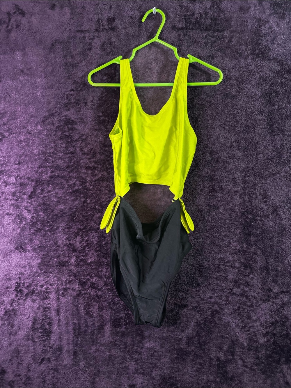 More Than Magic Neon Lime and Black Girls' One-Piece Swimsuit